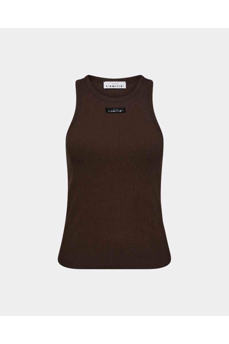 Haute L'Amitié Rib Badge Tank Mocca
