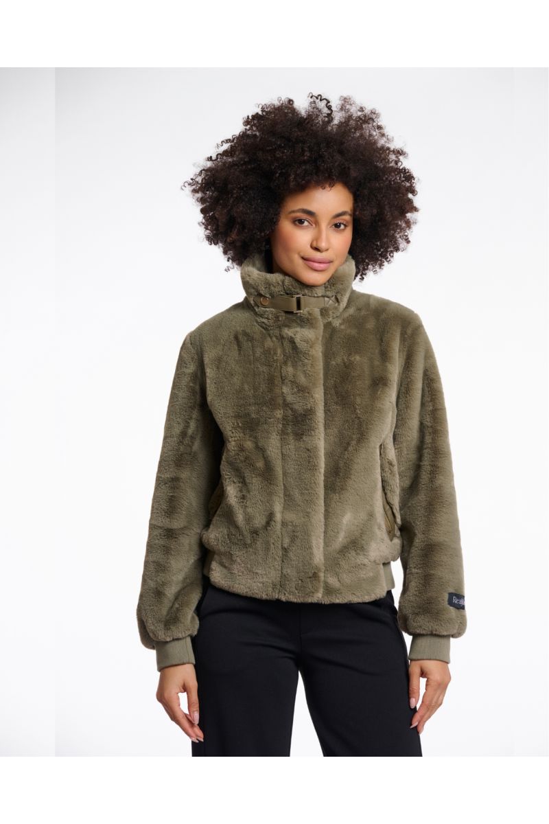 Rino&Pelle Ambra Fake Fur Jas Green Ash