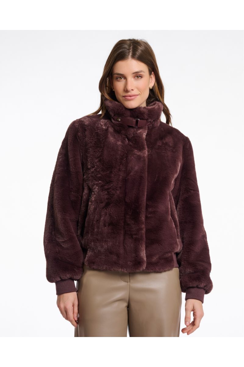 Rino&Pelle Ambra Fake Fur Jas Chocolate Bean