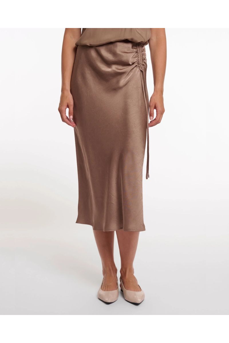 Rino&Pelle Jailey Midi Rok Slate-Bark Bruin