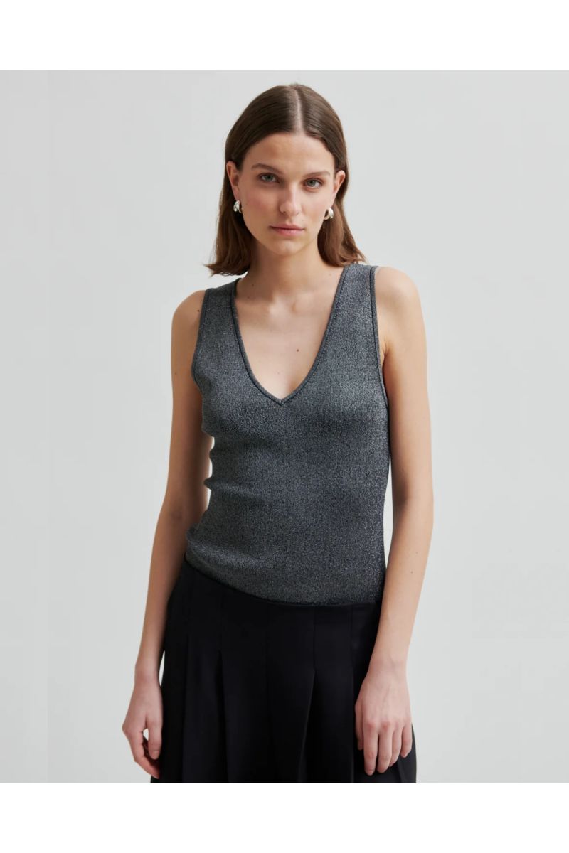 Second Female Bright Knit Top Grey
