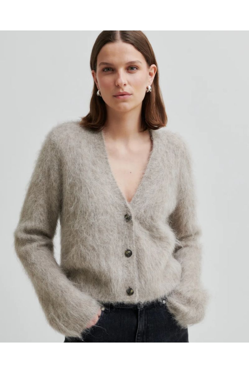 Second Female Karla Knit Cardigan Grey