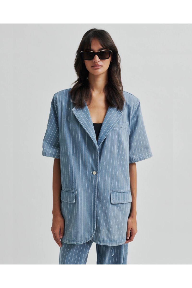 Second Female Layne SS Blazer Light Blue Denim