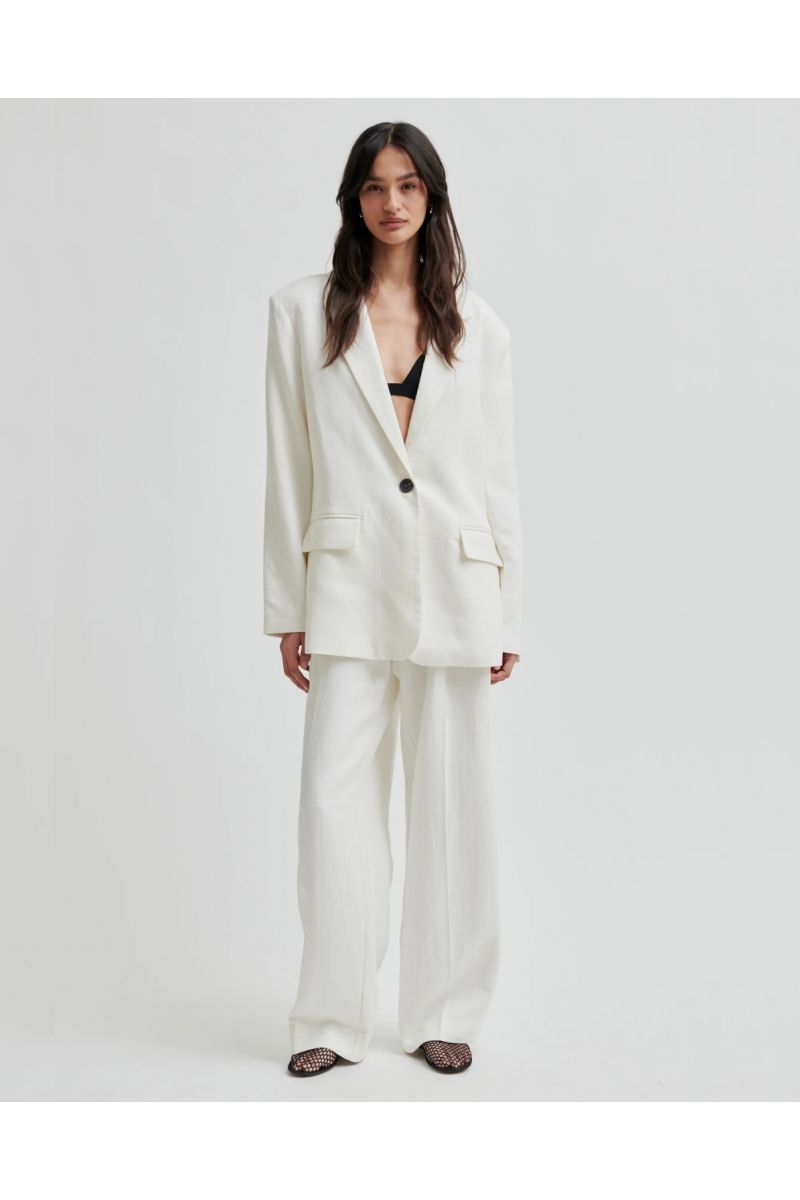 Second Female Lino Trousers White