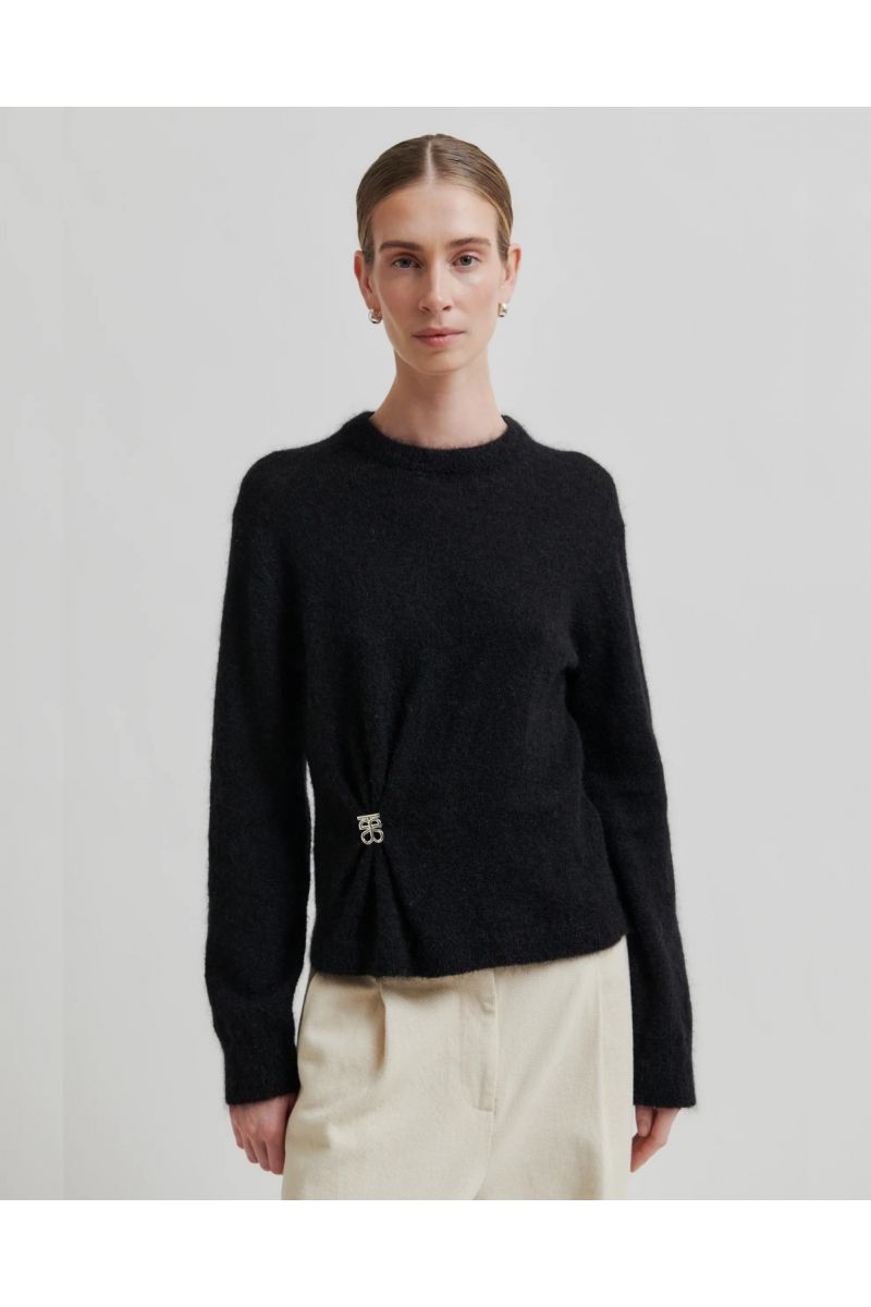 Second Female Solvej Knit O-Neck Black