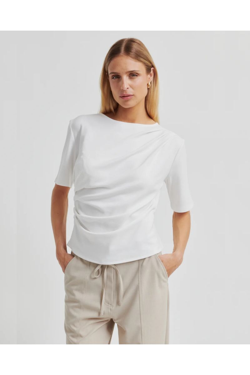 Second Female Ulina Drape Tee Wit