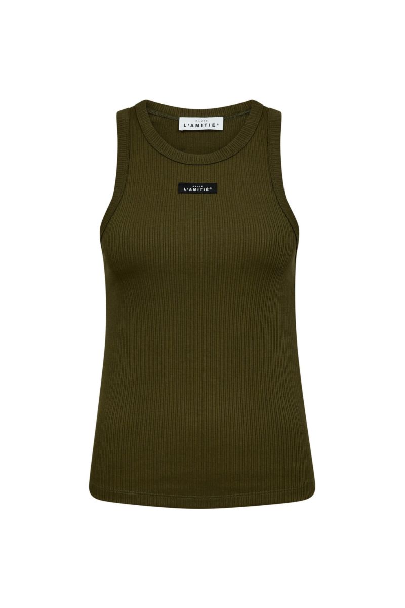 Haute L'amitie Rib Badge Tank Green Army