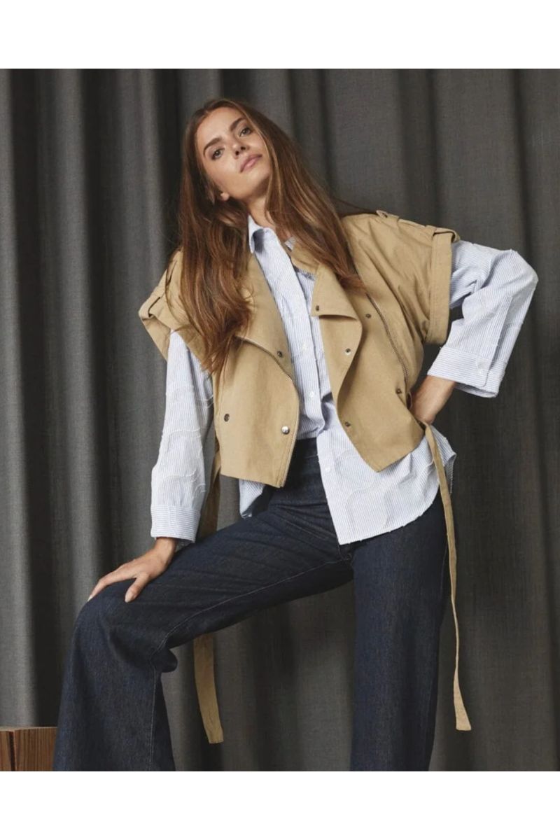 Co'Couture Keshacc Cargo Vest Beige 