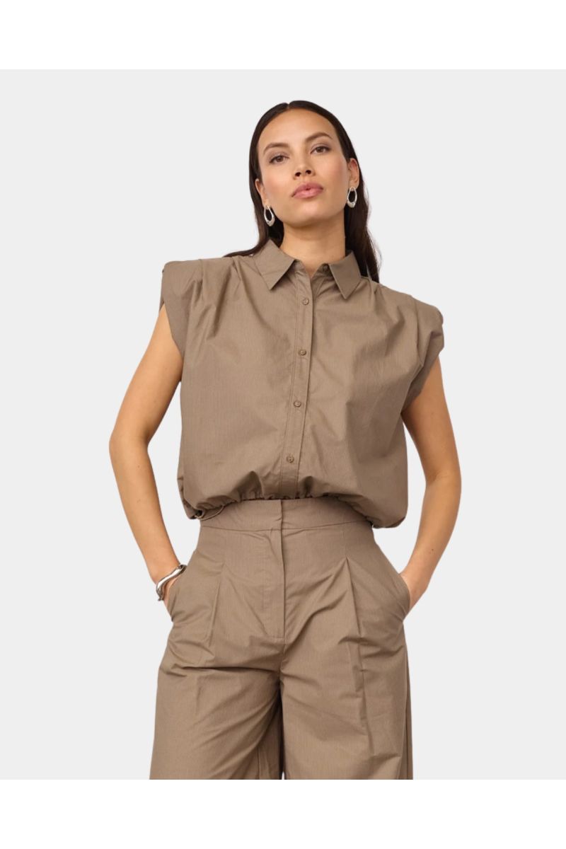 Co'Couture Ophelia Mink taupe blouse
