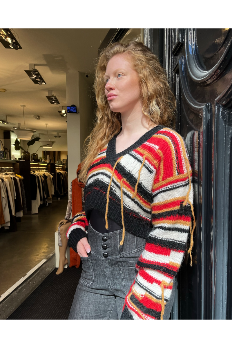 Patrizia Pepe Multicolor Cropped Sweater