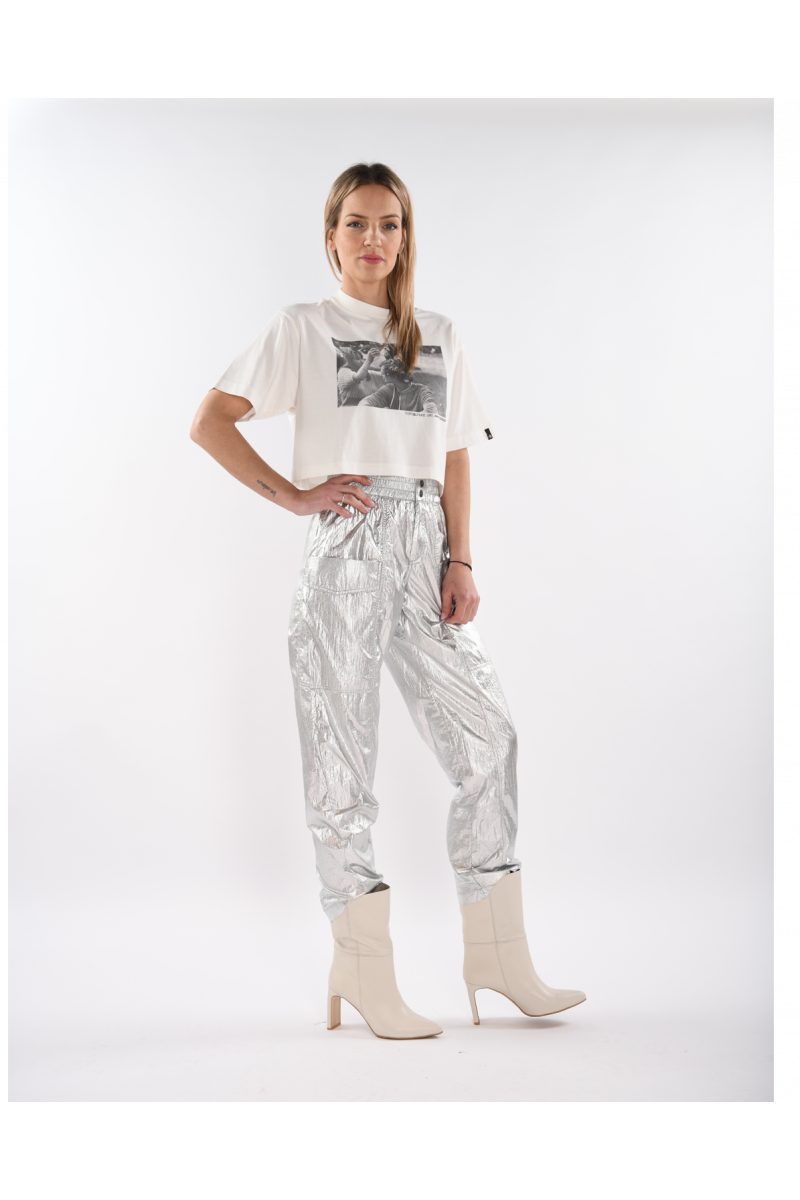 Co'Couture Metal Pocket Pant Silver