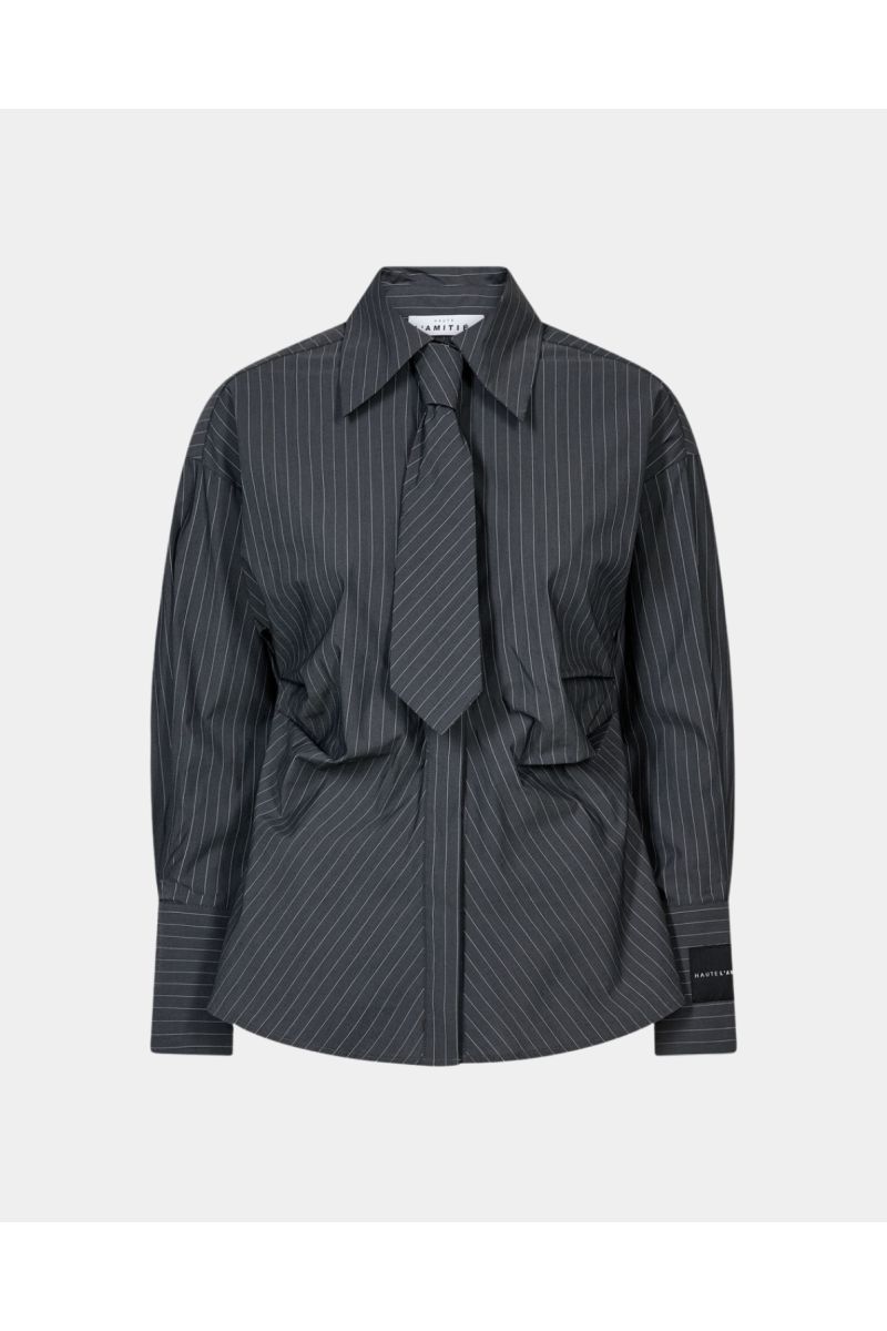 Haute L'Amite Antracit Pin Tie Shirt Blouse