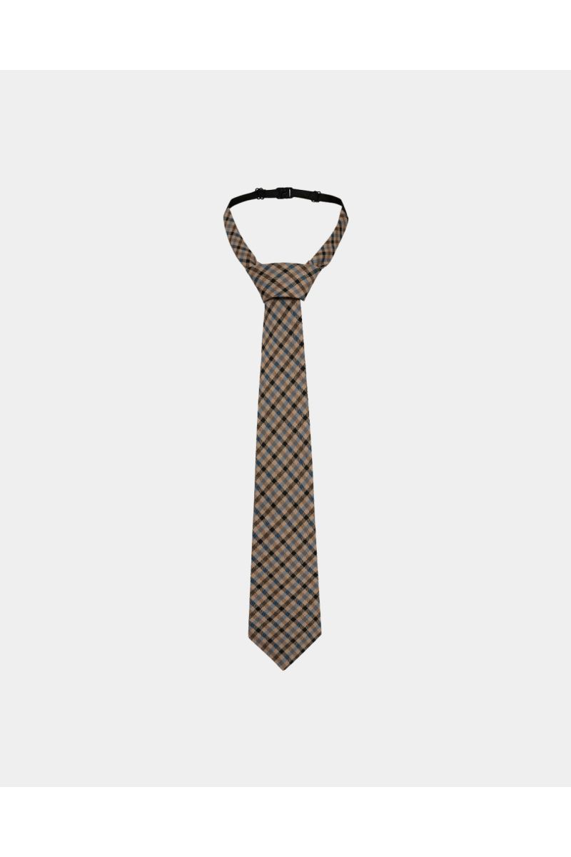 Haute L'Amite Check Tie Blue Check Stropdas
-O.S