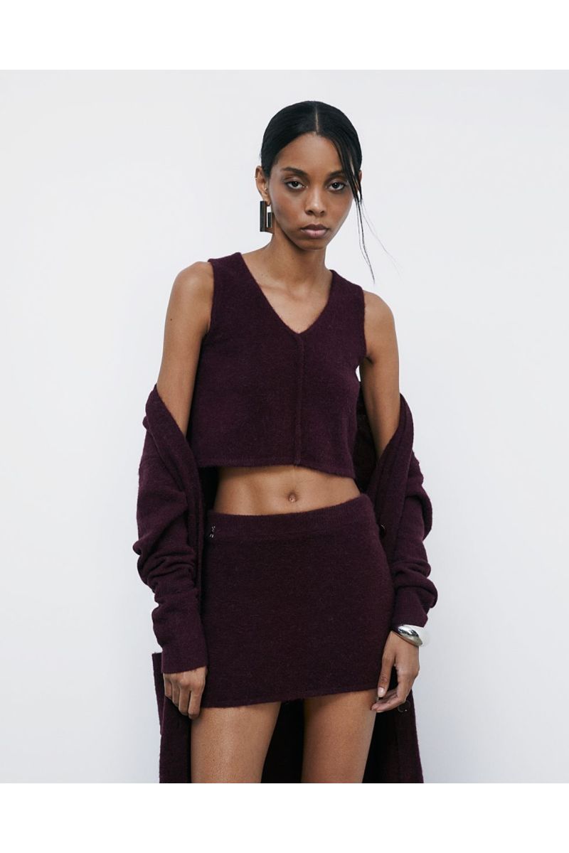 Patrizia Pepe Cropped Top Bordeaux