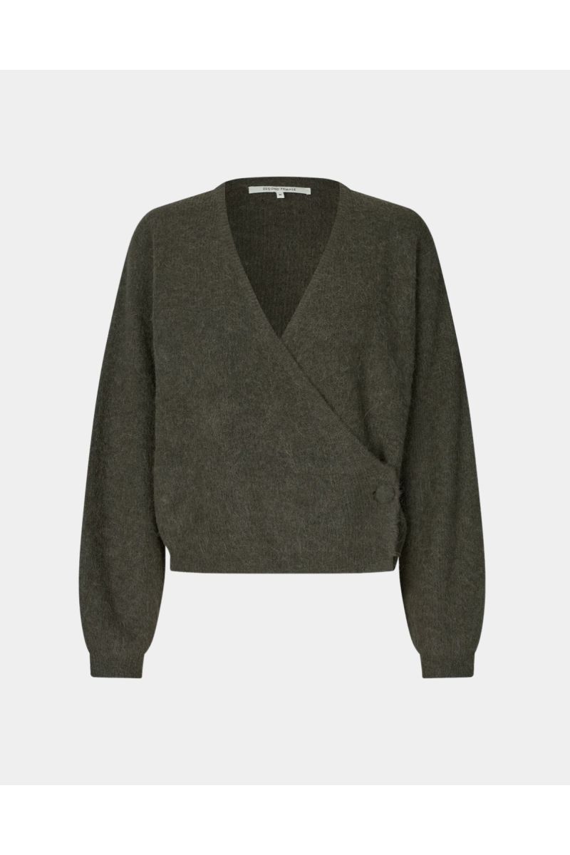 Second Female Gabby Wrap Knit Trui
 Black Olive