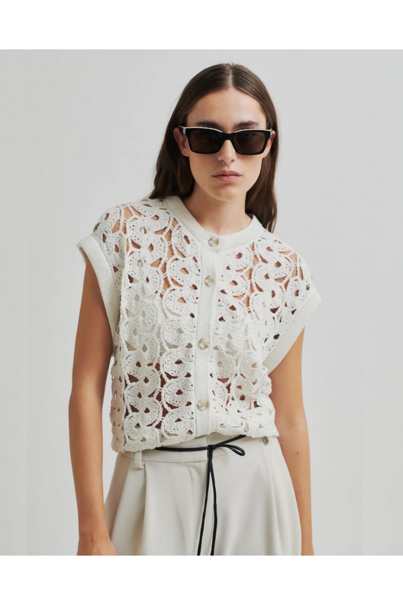 Second Female Coralie Knit Vest offwhite
