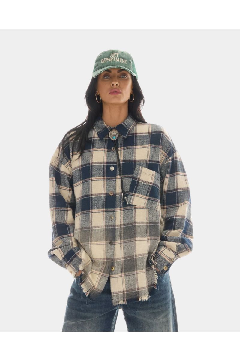 The Tales Cutaway Bleached Flannel Shirt Cream