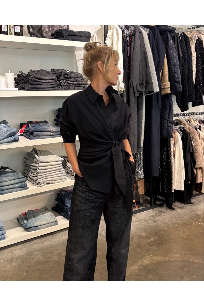 Co'Couture Idina Tie Shirt Black
