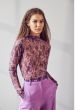 Co'Couture Mauve Mesh Turtleneck Purple