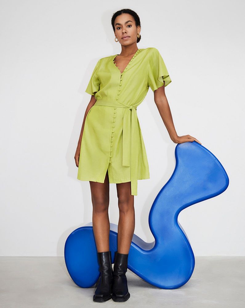 Freebird Leora Mini Jurk Lime Green