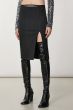 Patrizia Pepe Flannel Midi Skirt Black