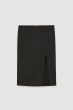 Patrizia Pepe Flannel Midi Skirt Black