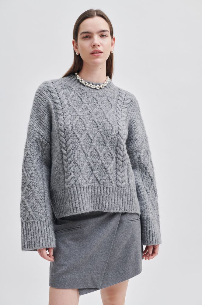 Second Female Dia Knit Grey Melange