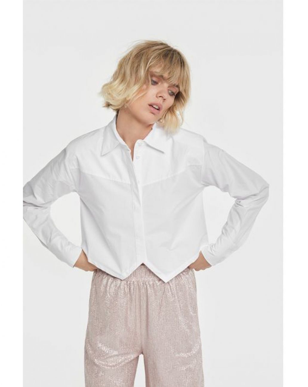 Alix The Label Cropped Blouse White