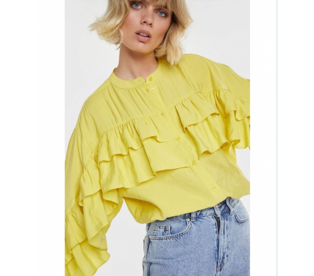 Alix The Label Light Flow Ruffle Blouse Yellow