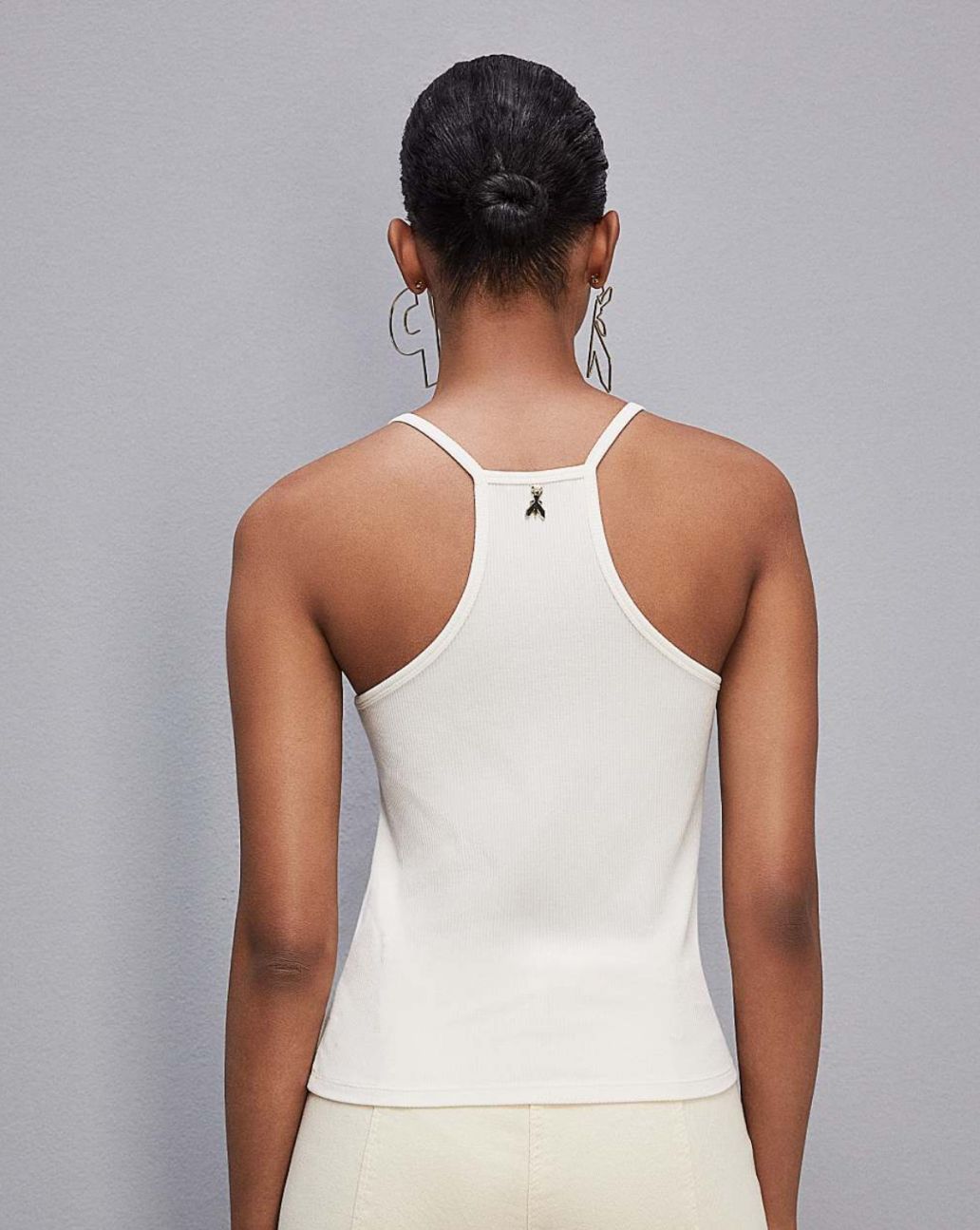 Patrizia Pepe Tanktop wit ribstof