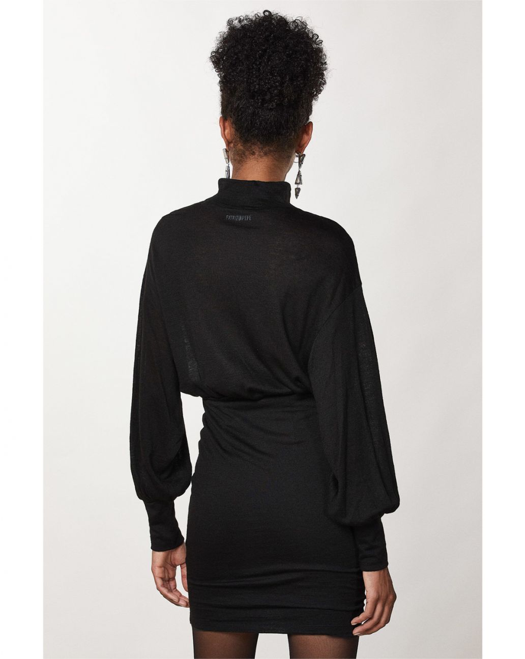 Patrizia Pepe Wool Jersey Dress Black