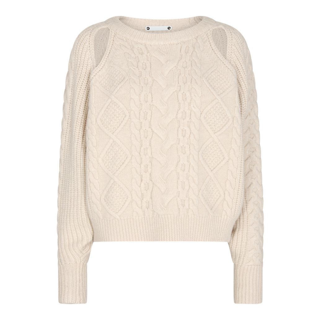 Co'Couture Row Cable Knit Pearl
