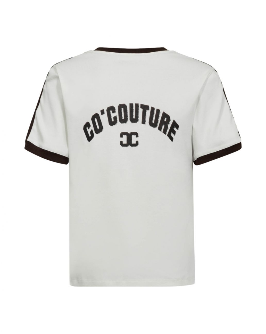 Co'Couture EdgeCC Stripe V Tee wit zwart