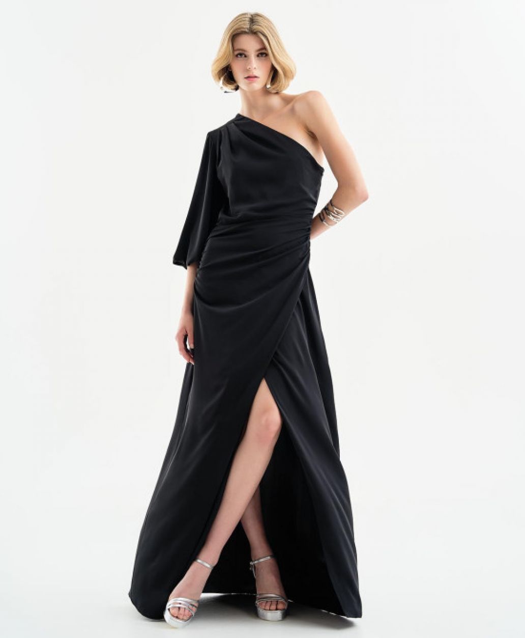 Acces One-Shoulder Dress Black