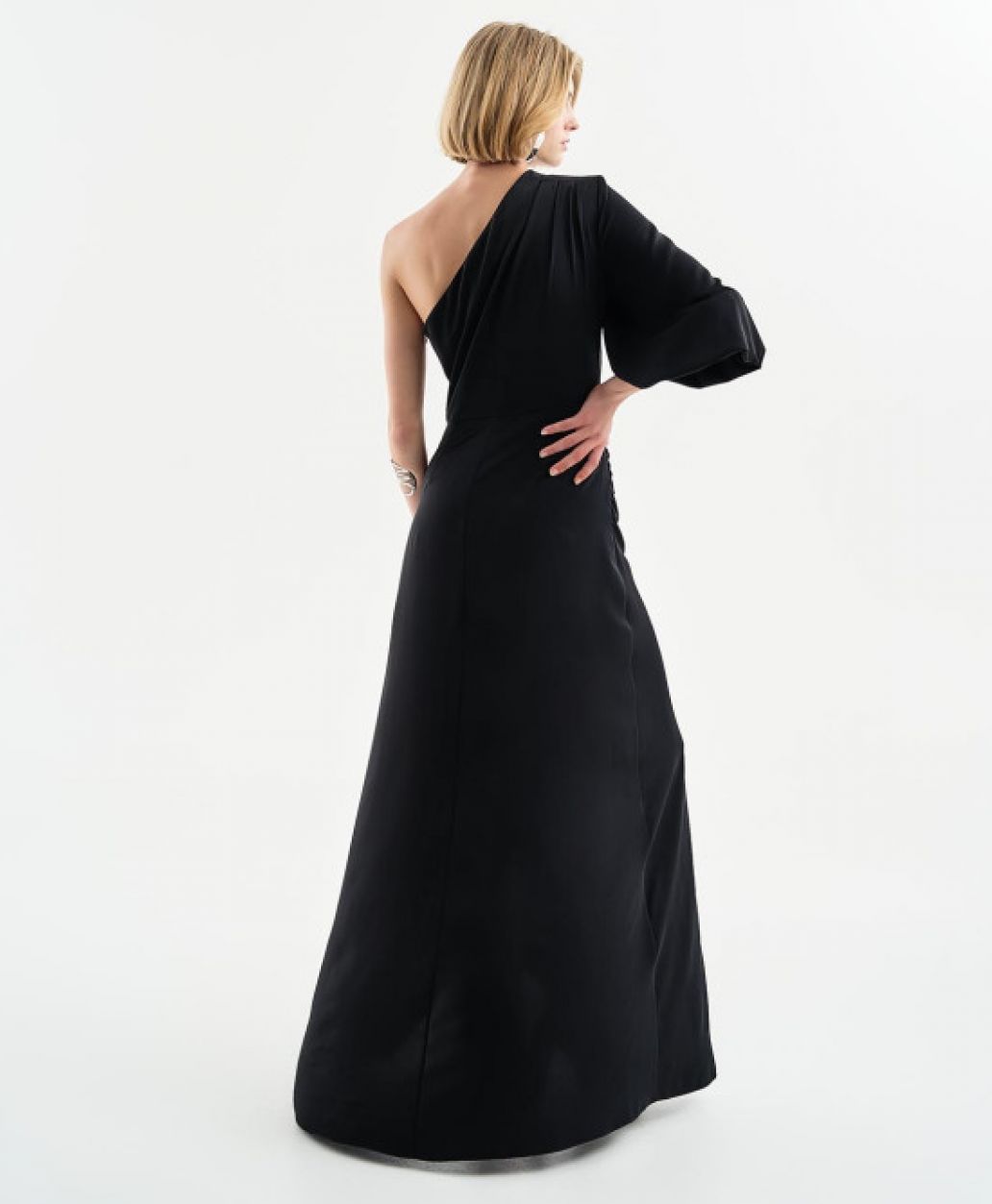 Acces One-Shoulder Dress Black