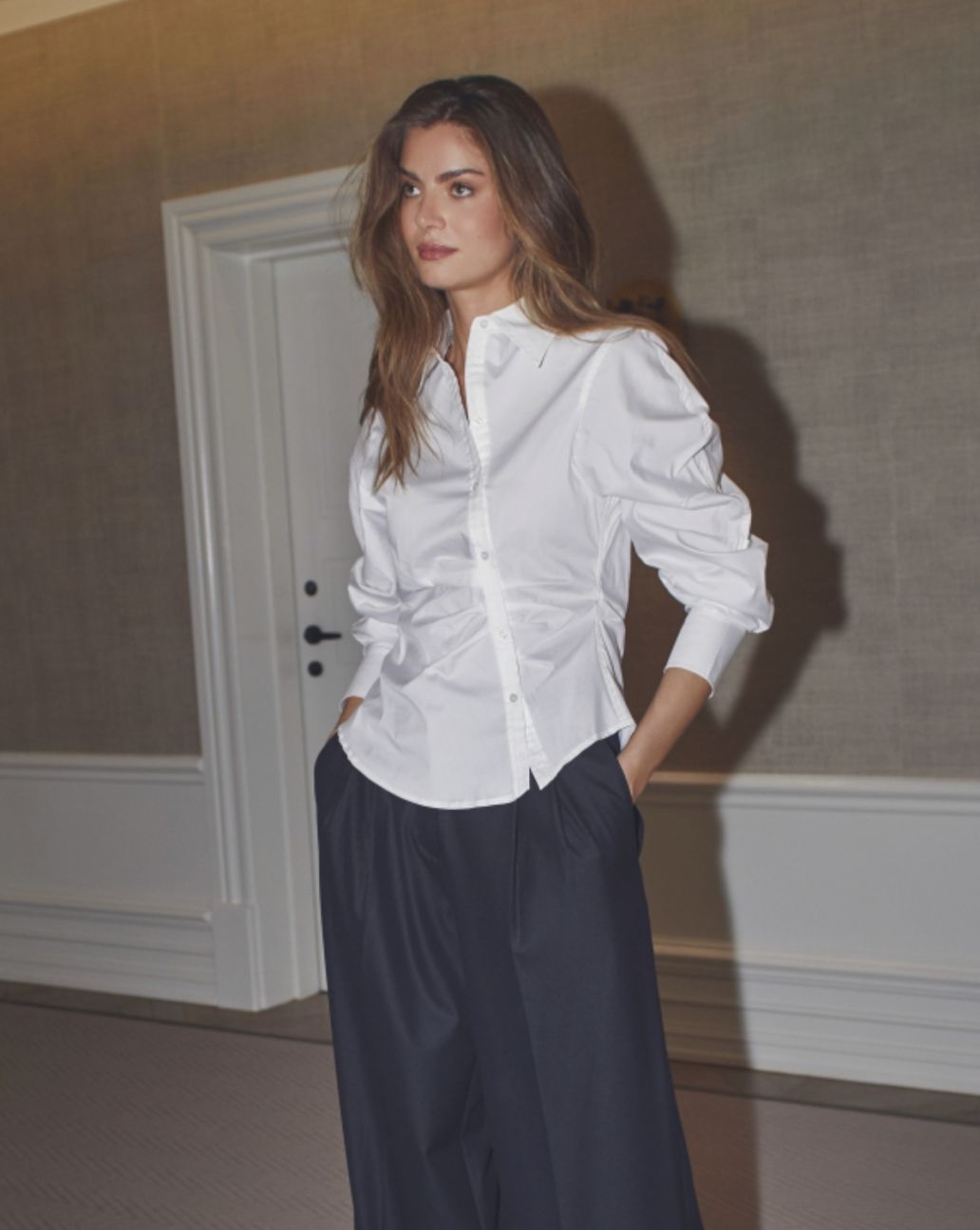 Co'Couture SannaCC Asym Placket Shirt Wit