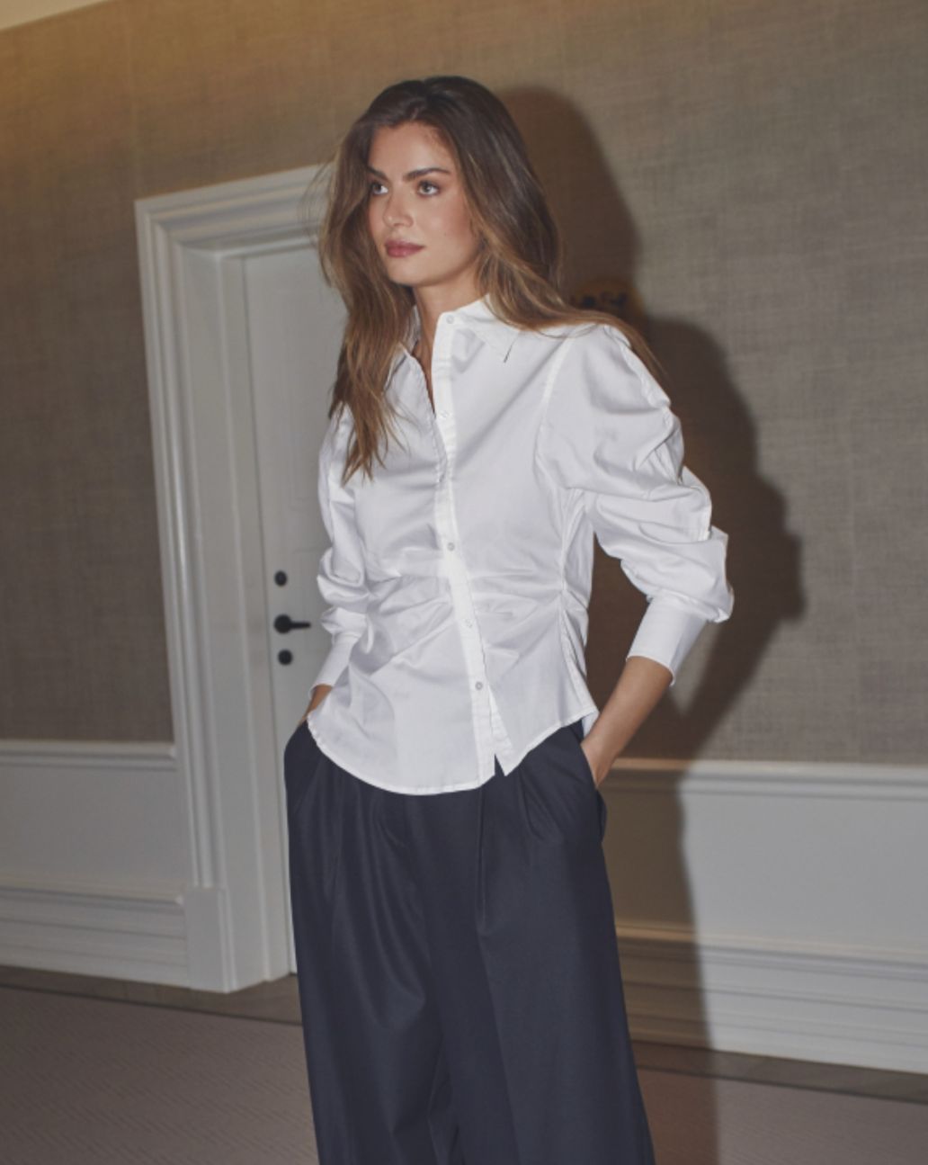 Co'Couture Sanna Asym Placket Shirt White
