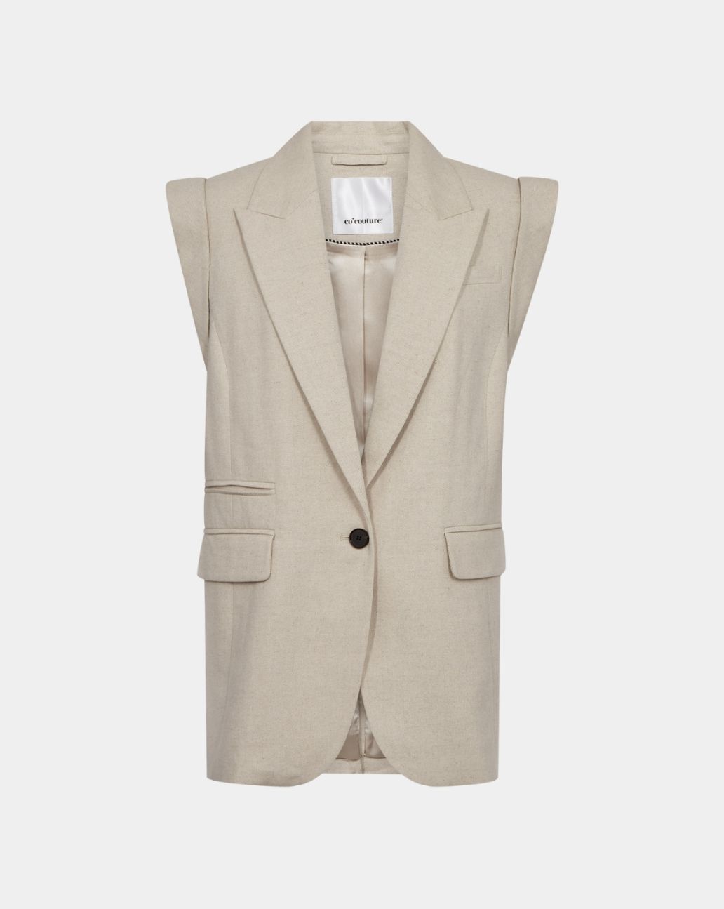 Co'Couture Leenacc Linen Wing Vest Bone
