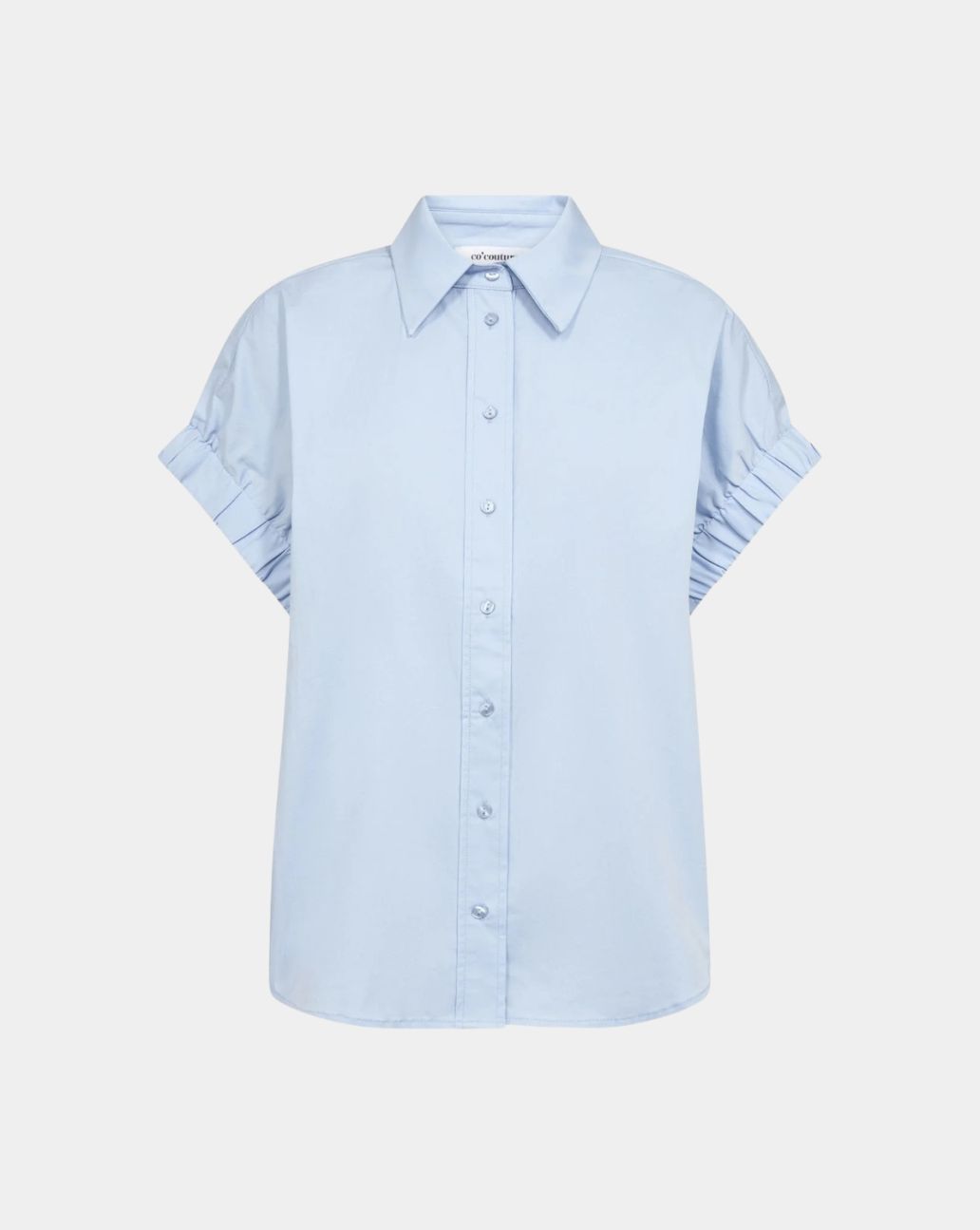 Co'Couture Poppy Elastic Cuff SS Shirt Pale Blue
