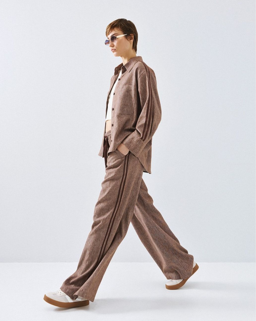 Access Elasticated Wide-Leg Pants Mocca
