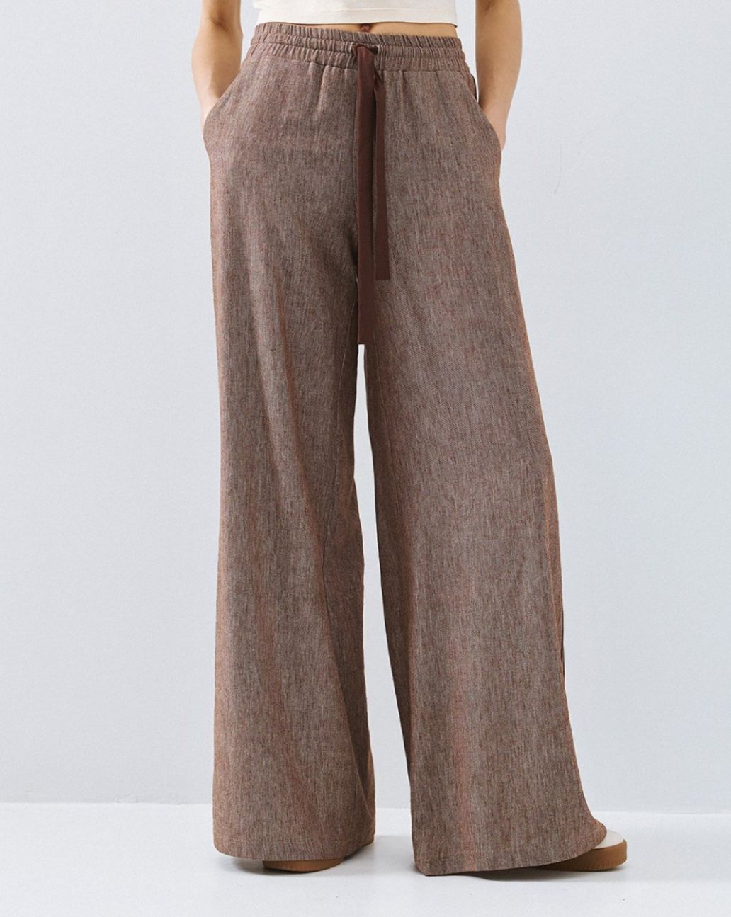 Access Elasticated Wide-Leg Pants Mocca
