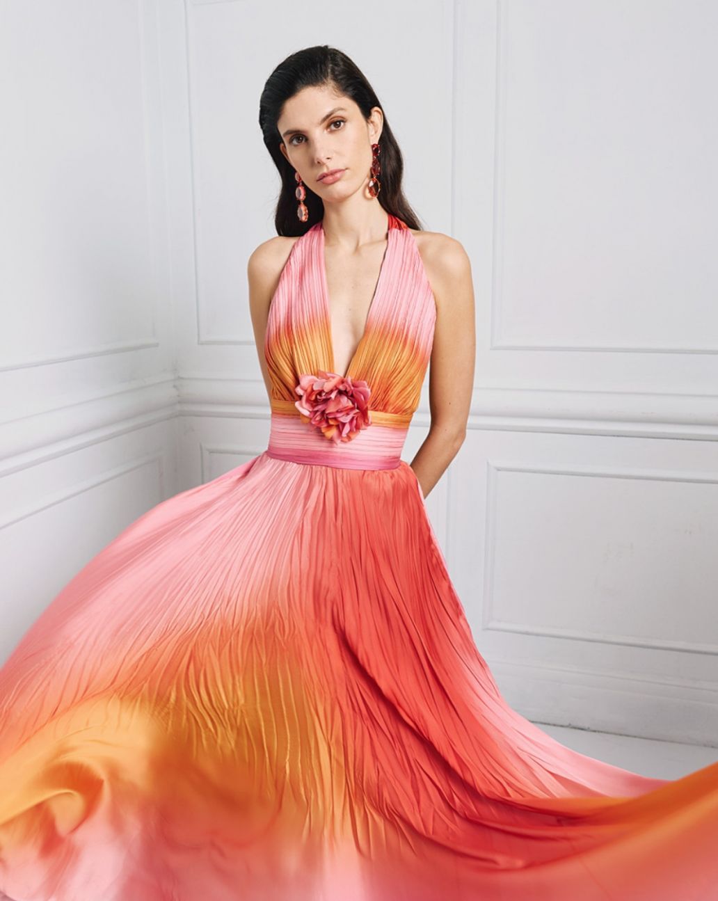 Access Gradient Maxi Dress Flame 