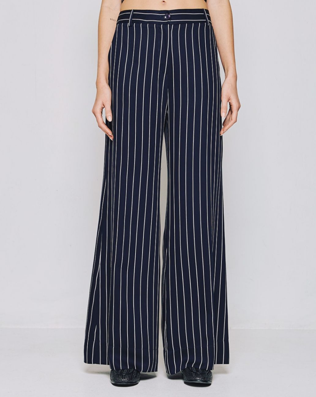 Access Striped flare pants Blue