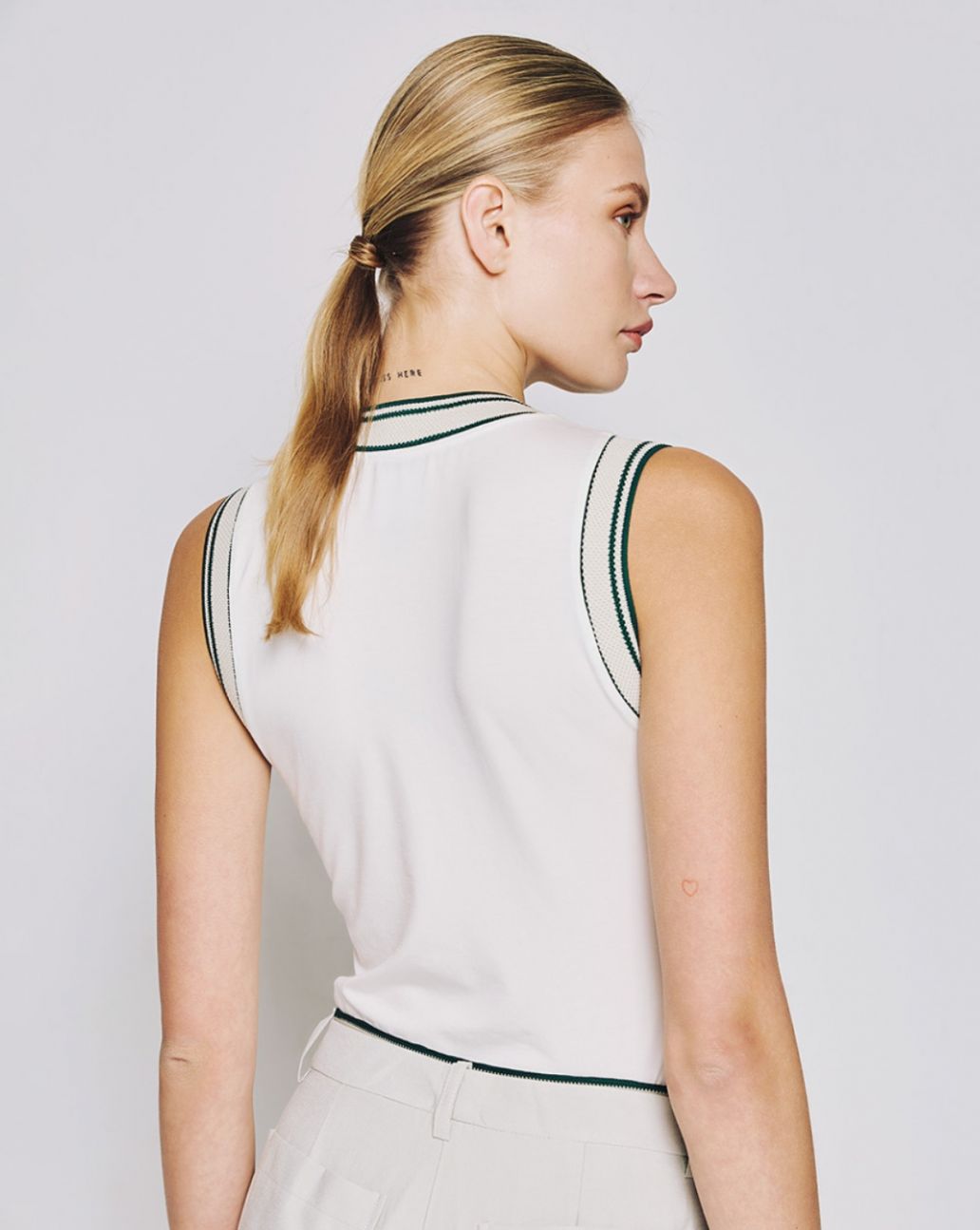 Access Bodysuit with striped details off white