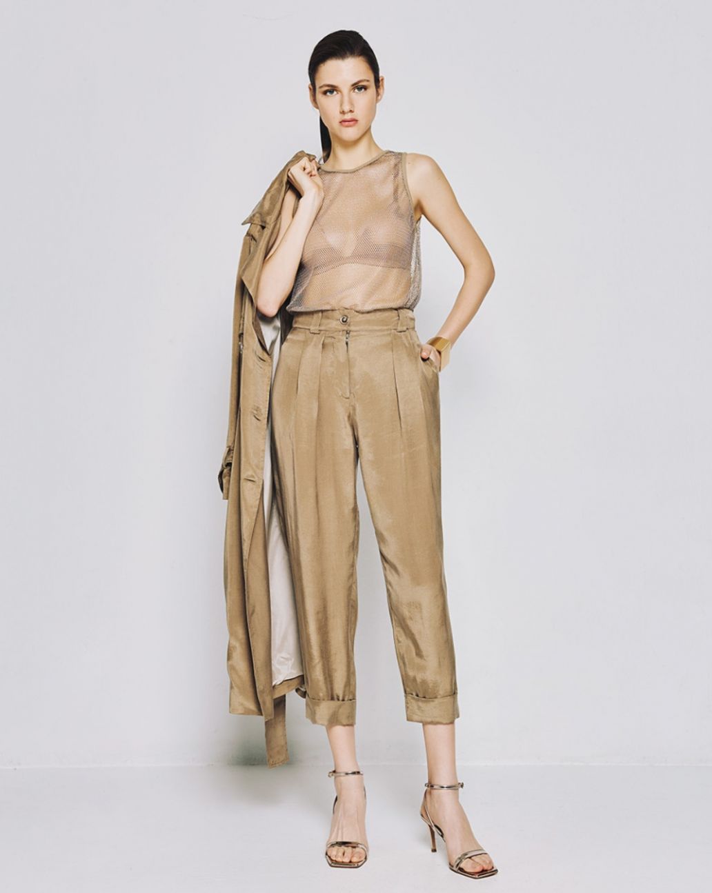 Access Slouchy Pants with Turn-Up Hemlines