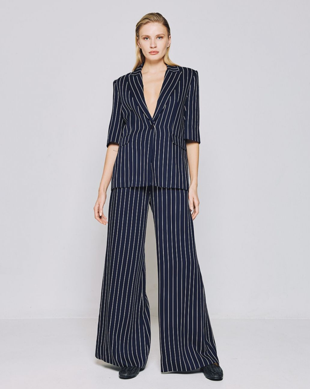 Access Striped blazer with short sleeves