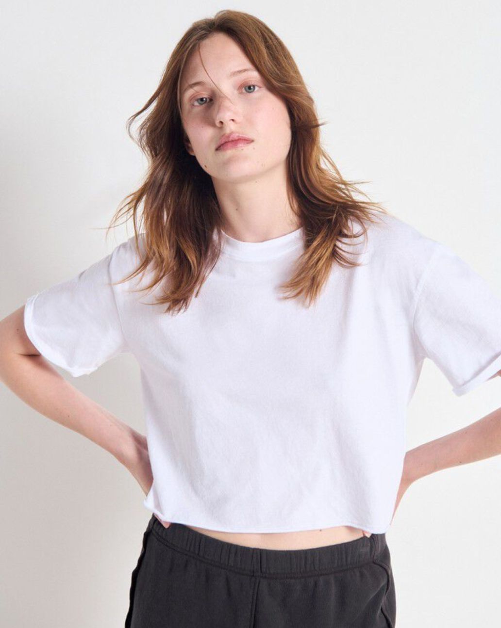 American Vintage Apoly T-shirt Wit APO02BE26