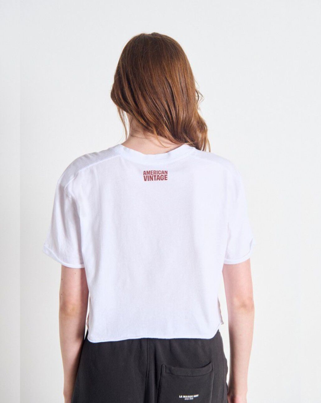 American Vintage Apoly T-shirt Wit APO02BE26