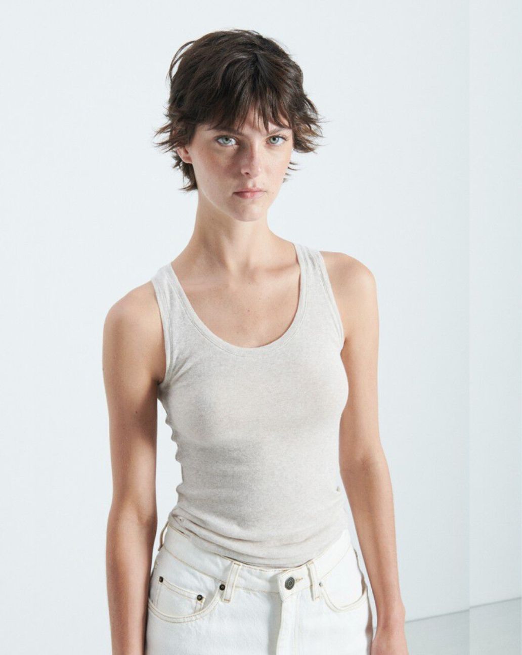 American Vintage Massachusetts Singlet Crème Gevle