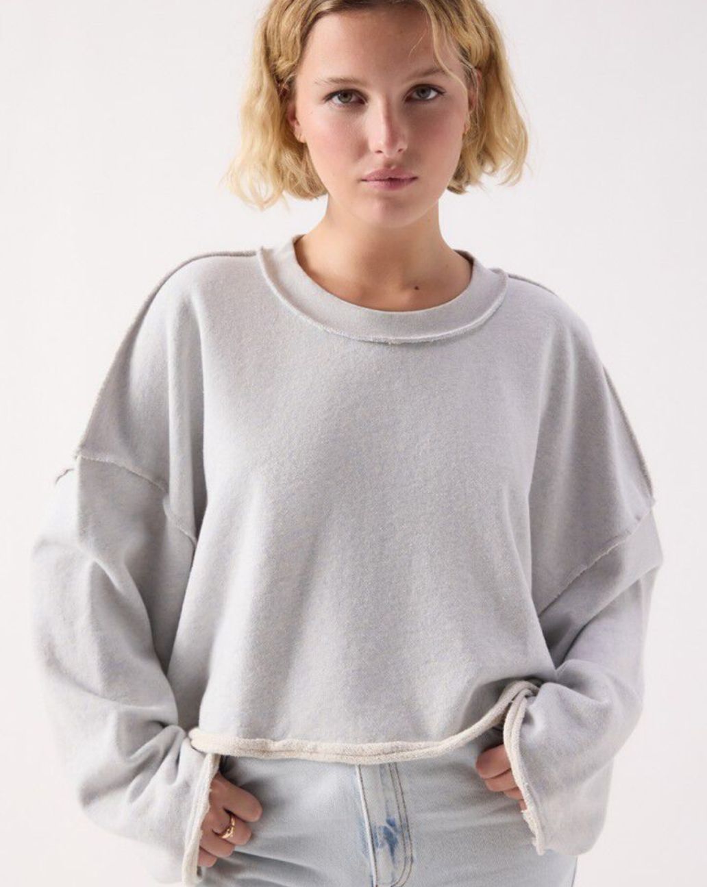 American Vintage Dantown Damessweater Bleu Ciel Ch